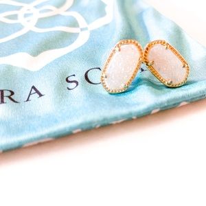 Iridescent Drusy Ellie stud earrings in gold
